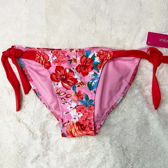 Xhilaration Multi Floral Print Juniors Side-Tie Bikini Bottom NWT‎ Medium - Picture 1 of 9